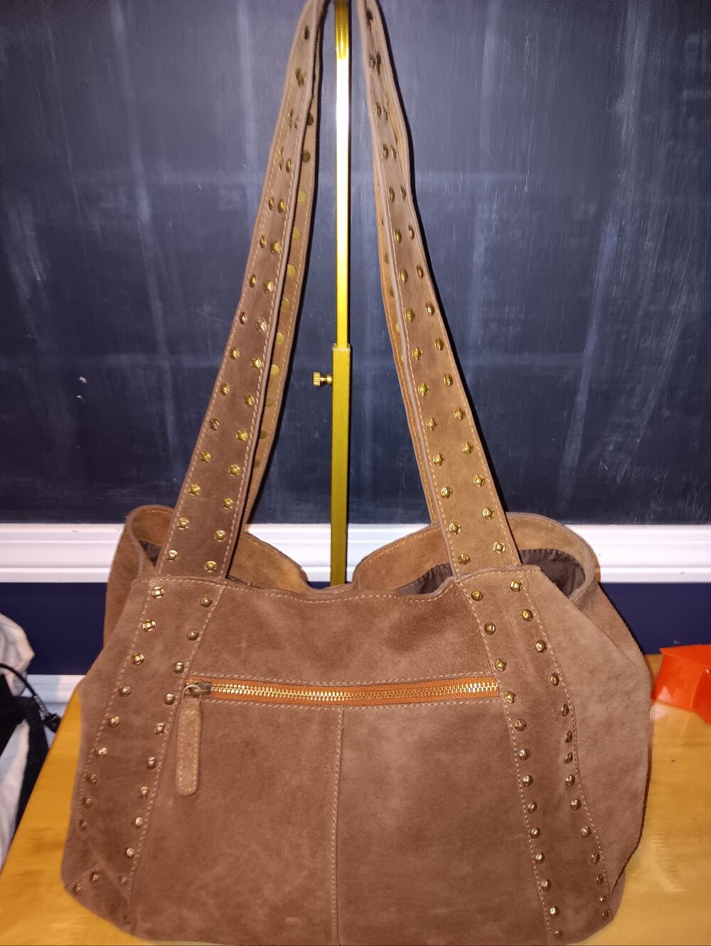 Vilenca Rare Style Suede Studded Shoulder Bag